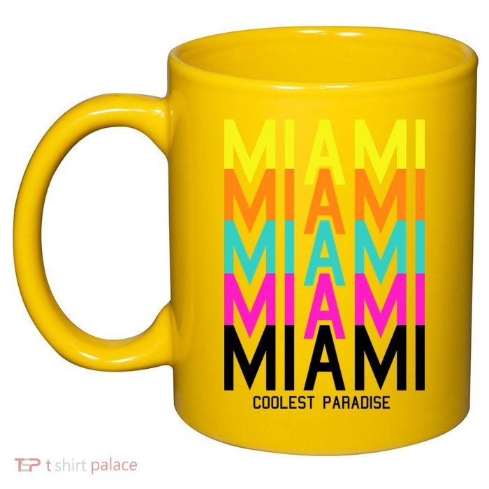 Miami Retro Repeat 11oz C Handle Ceramic Mug
