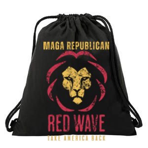 MAGA Republican Red Wave Conservative Anti Biden Drawstring Bag