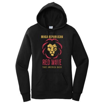 MAGA Republican Red Wave Conservative Anti Biden Women's Pullover Hoodie