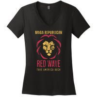 MAGA Republican Red Wave Conservative Anti Biden Women's V-Neck T-Shirt