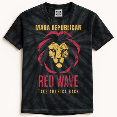 MAGA Republican Red Wave Conservative Anti Biden Kids Tie-Dye T-Shirt