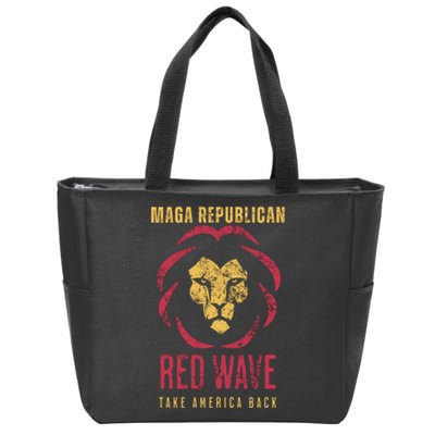 MAGA Republican Red Wave Conservative Anti Biden Zip Tote Bag