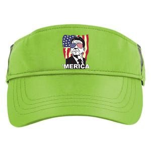 Merica Ronald Reagan Funny Usa Stars And Strips Proud American Adult Drive Performance Visor