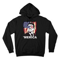 Merica Ronald Reagan Funny Usa Stars And Strips Proud American Hoodie