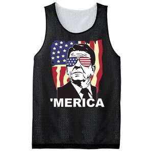 Merica Ronald Reagan Funny Usa Stars And Strips Proud American Mesh Reversible Basketball Jersey Tank