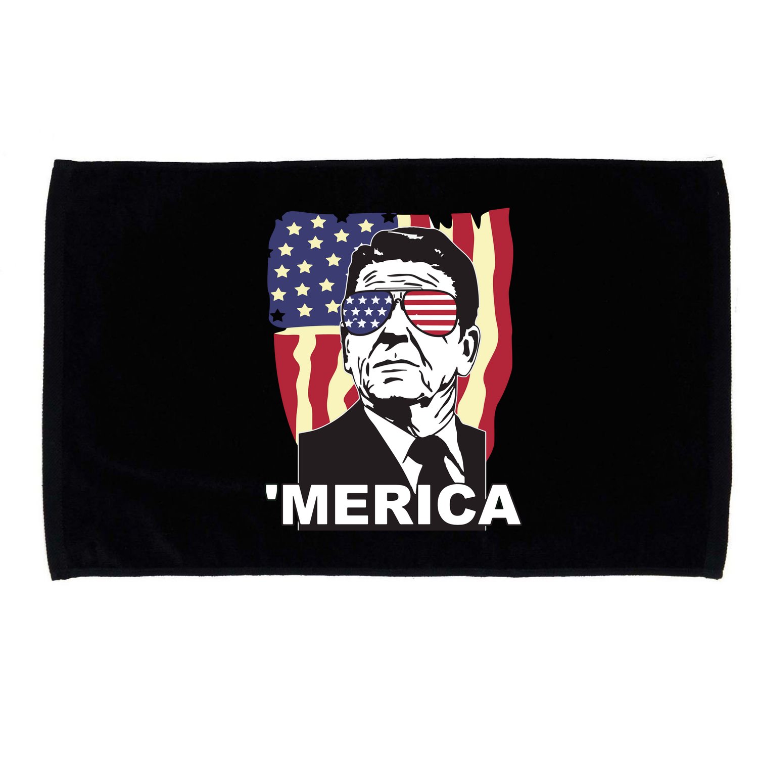 Merica Ronald Reagan Funny Usa Stars And Strips Proud American Microfiber Hand Towel