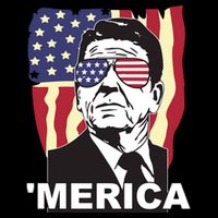 Merica Ronald Reagan Funny Usa Stars And Strips Proud American Kids T-Shirt