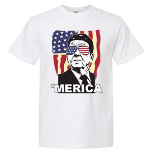 Merica Ronald Reagan Funny Usa Stars And Strips Proud American Garment-Dyed Heavyweight T-Shirt