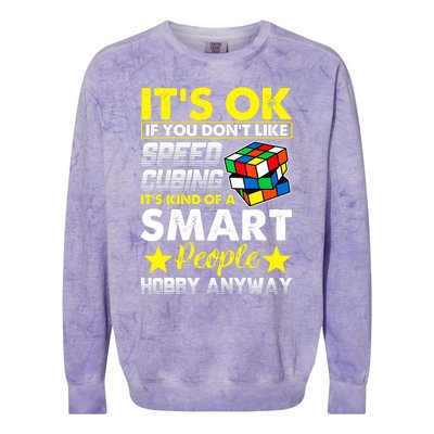 Melting Rubik Rubix Rubics Funny Puzzles Cube Speed Cubing Colorblast Crewneck Sweatshirt