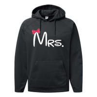 Mrs. Bow Tie Cute Matching Couples Performance Fleece Hoodie