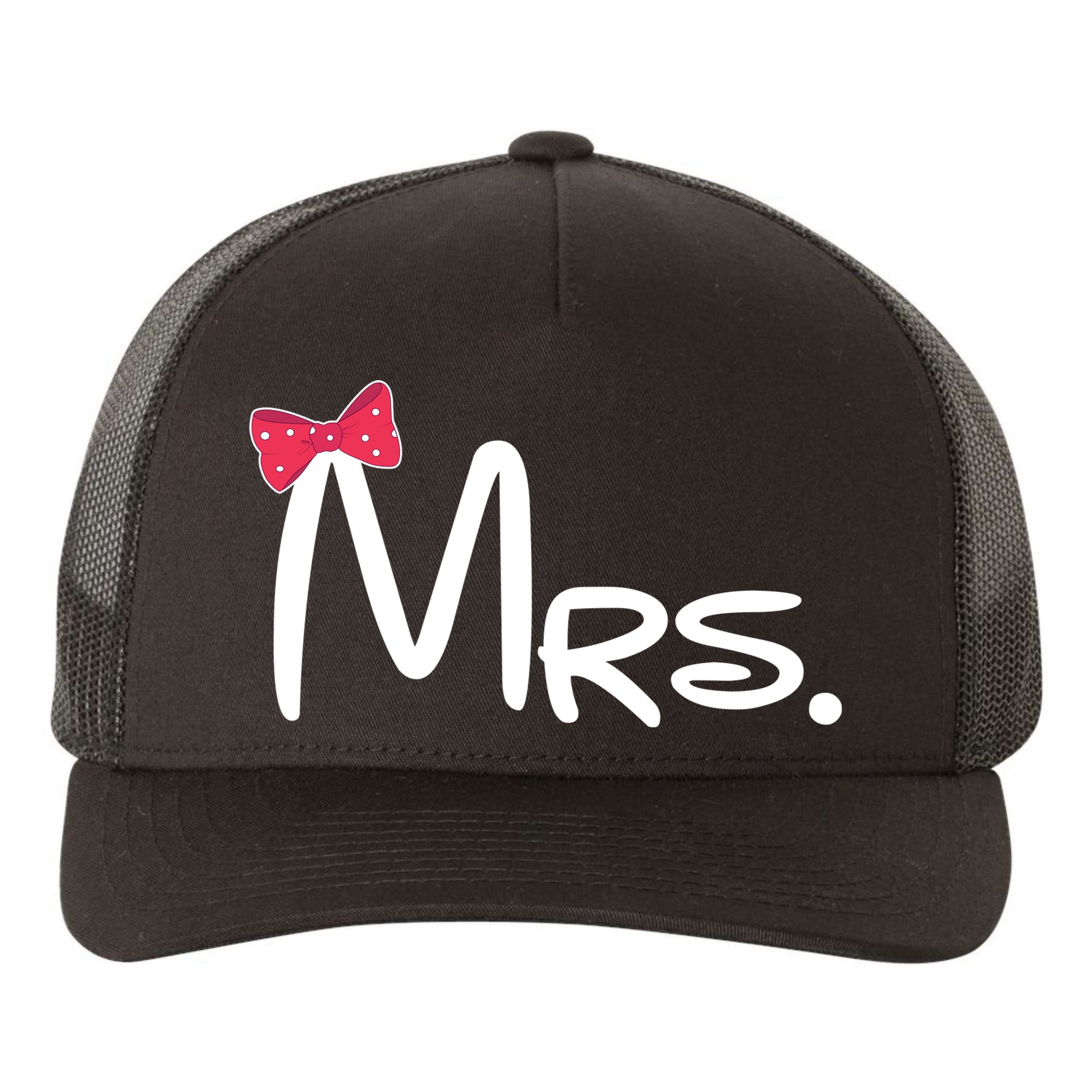 Mrs. Bow Tie Cute Matching Couples Yupoong Adult 5-Panel Trucker Hat