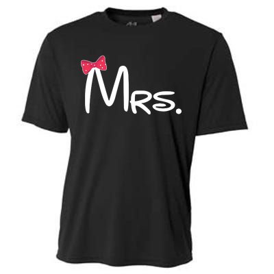 Mrs. Bow Tie Cute Matching Couples Cooling Performance Crew T-Shirt