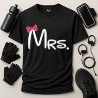 Mrs. Bow Tie Cute Matching Couples Cooling Performance Crew T-Shirt