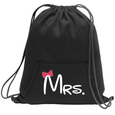 Mrs. Bow Tie Cute Matching Couples Sweatshirt Cinch Pack Bag