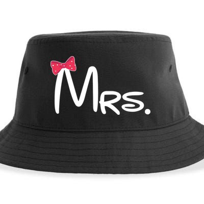 Mrs. Bow Tie Cute Matching Couples Sustainable Bucket Hat