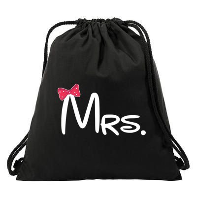 Mrs. Bow Tie Cute Matching Couples Drawstring Bag