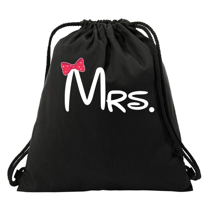 Mrs. Bow Tie Cute Matching Couples Drawstring Bag