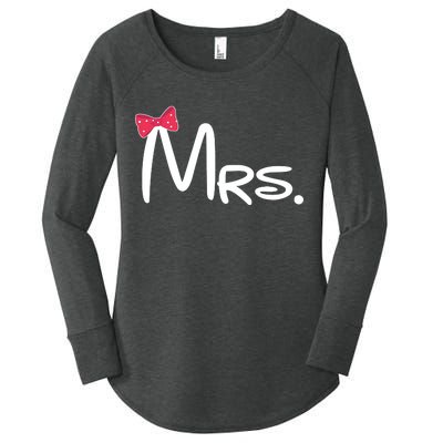 Mrs. Bow Tie Cute Matching Couples Women's Perfect Tri Tunic Long Sleeve Shirt