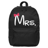 Mrs. Bow Tie Cute Matching Couples 16 in Basic Backpack