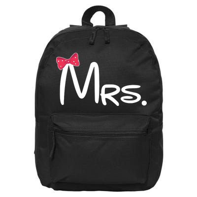 Mrs. Bow Tie Cute Matching Couples 16 in Basic Backpack