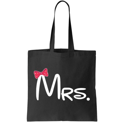 Mrs. Bow Tie Cute Matching Couples Tote Bag