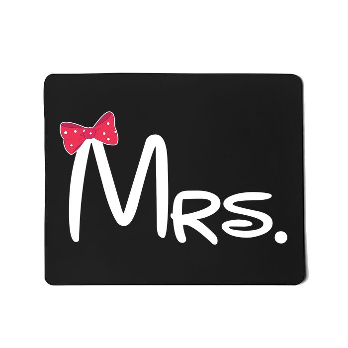 Mrs. Bow Tie Cute Matching Couples Mousepad