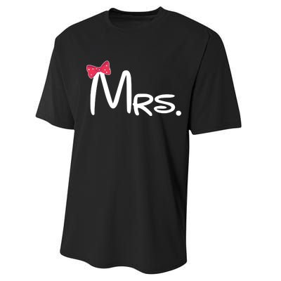 Mrs. Bow Tie Cute Matching Couples Performance Sprint T-Shirt