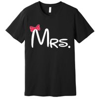 Mrs. Bow Tie Cute Matching Couples Premium T-Shirt