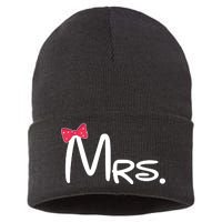 Mrs. Bow Tie Cute Matching Couples Sustainable Knit Beanie