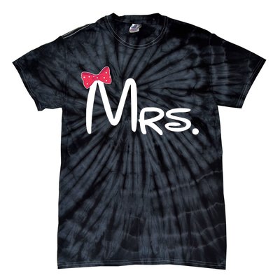 Mrs. Bow Tie Cute Matching Couples Tie-Dye T-Shirt