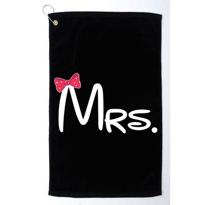 Mrs. Bow Tie Cute Matching Couples Platinum Collection Golf Towel