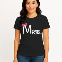 Mrs. Bow Tie Cute Matching Couples Womens T-Shirt