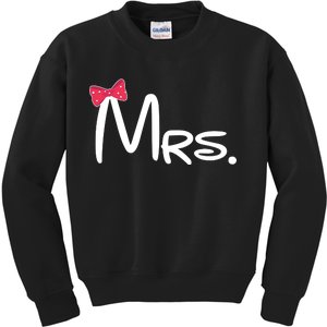 Mrs. Bow Tie Cute Matching Couples Kids Sweatshirt