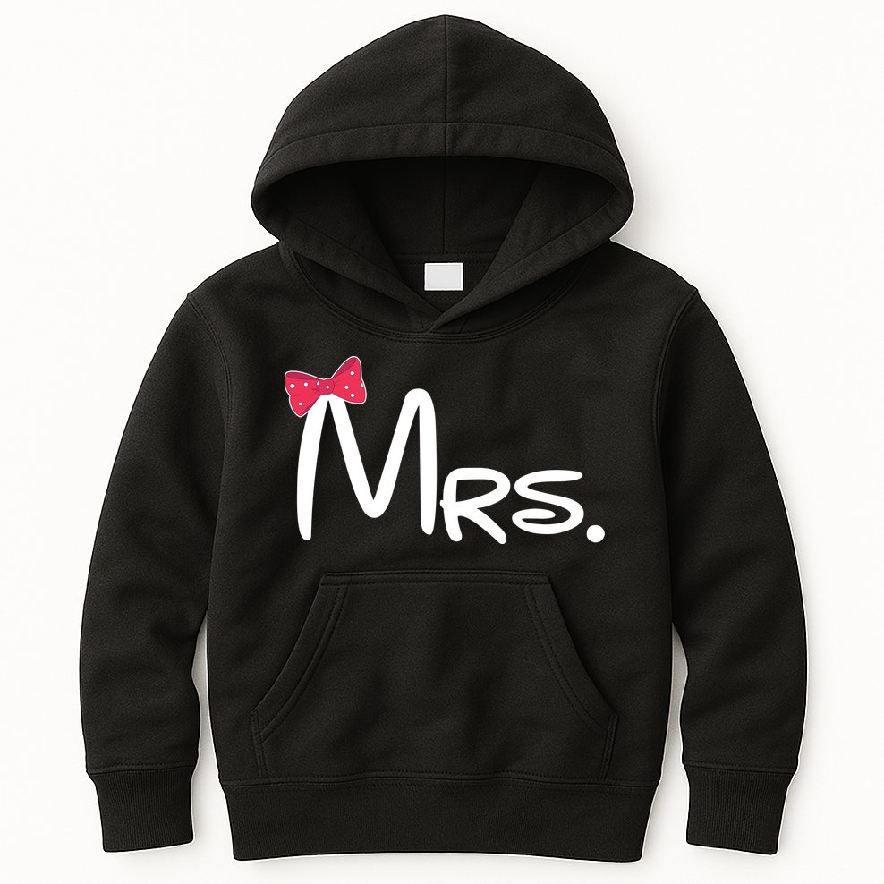 Mrs. Bow Tie Cute Matching Couples Kids Hoodie