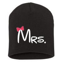 Mrs. Bow Tie Cute Matching Couples Short Acrylic Beanie