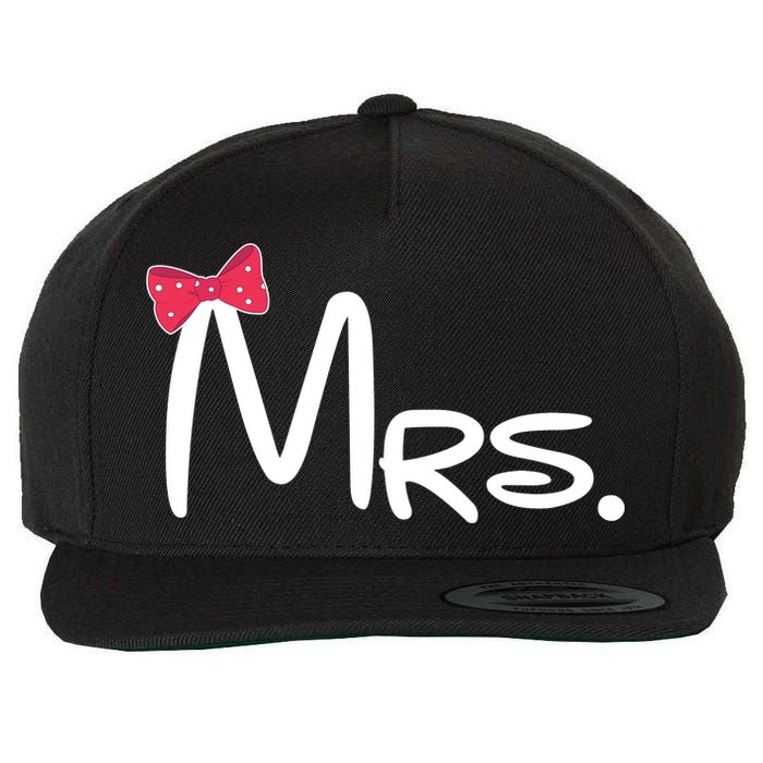 Mrs. Bow Tie Cute Matching Couples Wool Snapback Cap