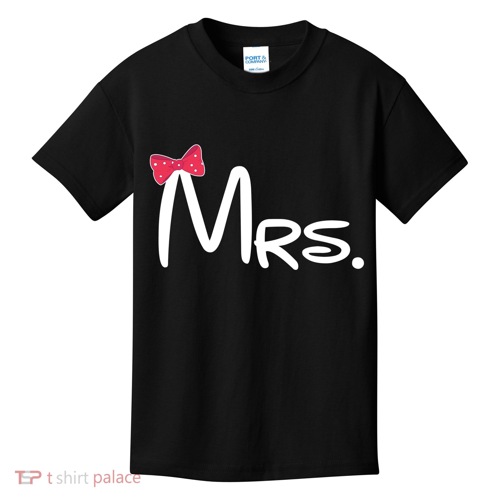 Mrs. Bow Tie Cute Matching Couples Kids T-Shirt