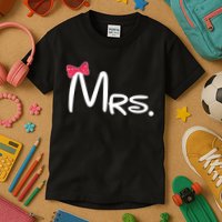 Mrs. Bow Tie Cute Matching Couples Kids T-Shirt
