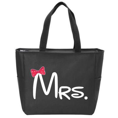 Mrs. Bow Tie Cute Matching Couples Zip Tote Bag