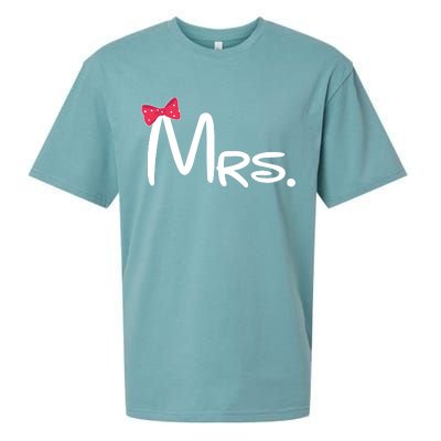 Mrs. Bow Tie Cute Matching Couples Sueded Cloud Jersey T-Shirt