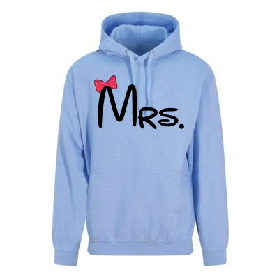 Mrs. Bow Tie Cute Matching Couples Unisex Surf Hoodie