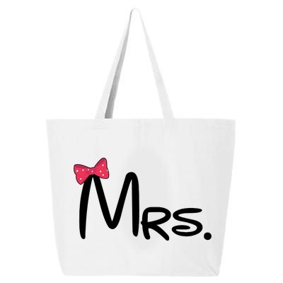 Mrs. Bow Tie Cute Matching Couples 25L Jumbo Tote