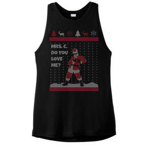 Mrs. C Do You Love Me Ugly Christmas Sweater Ladies PosiCharge Tri-Blend Wicking Tank