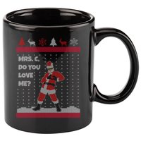 Mrs. C Do You Love Me Ugly Christmas Sweater 11oz C Handle Ceramic Mug