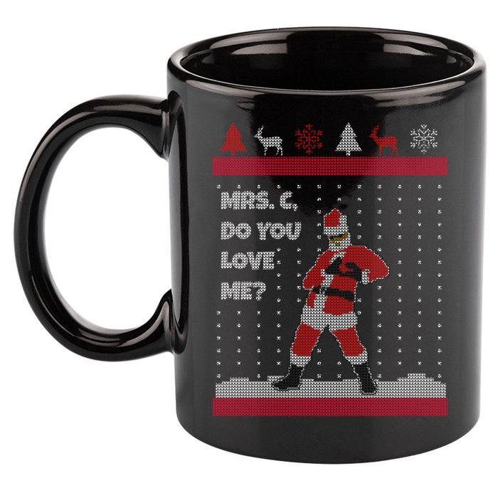 Mrs. C Do You Love Me Ugly Christmas Sweater 11oz C Handle Ceramic Mug