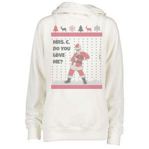 Mrs. C Do You Love Me Ugly Christmas Sweater Womens Funnel Neck Pullover Hood