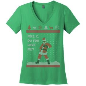 Mrs. C Do You Love Me Ugly Christmas Sweater Women's V-Neck T-Shirt