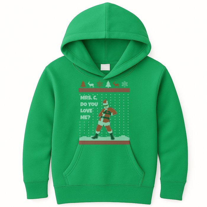Mrs. C Do You Love Me Ugly Christmas Sweater Kids Hoodie