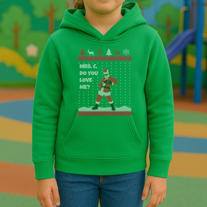 Mrs. C Do You Love Me Ugly Christmas Sweater Kids Hoodie