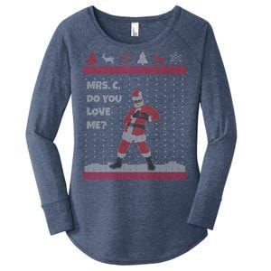 Mrs. C Do You Love Me Ugly Christmas Sweater Women's Perfect Tri Tunic Long Sleeve Shirt